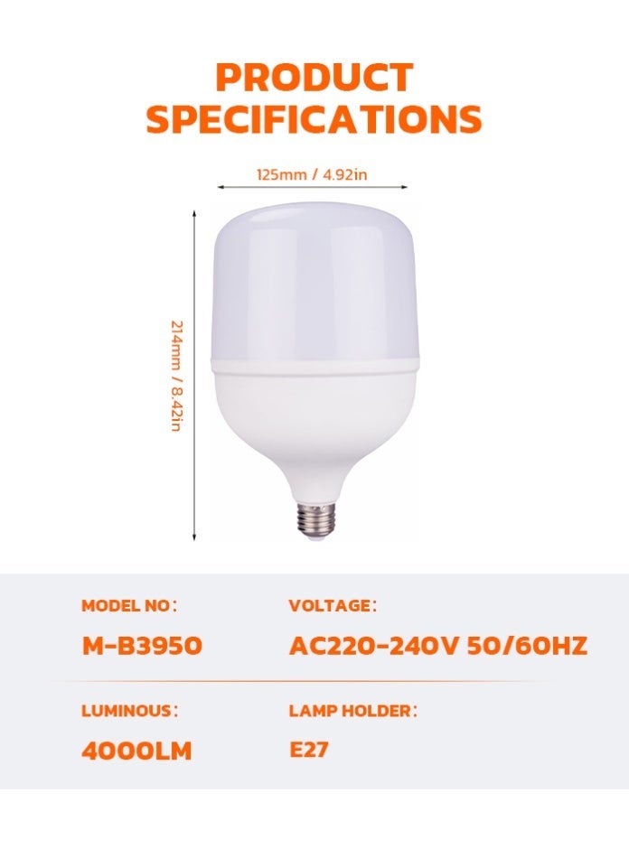 ماكس مصباح LED بقوة 50 واط، قاعدة E27، لون أبيض بارد، سطوع 4000 لومن، مناسب للاستخدام الصناعي والمنزلي، درجة حرارة اللون 6500 كلفن - Image 4